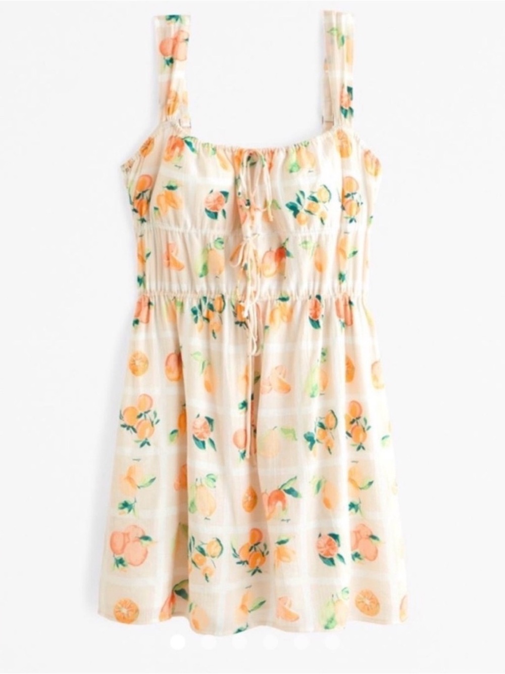 Abercrombie & Fitch Tie Front Orange and Cream Dress Small